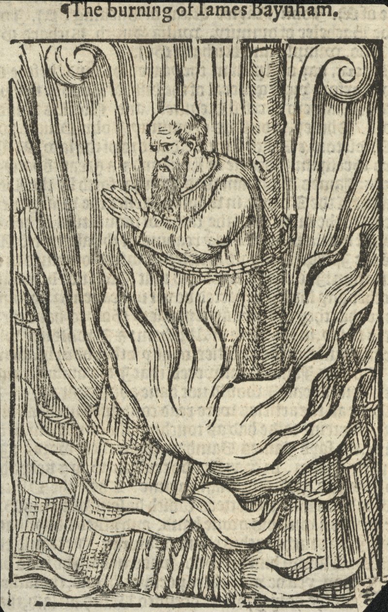 James Baynham elégetése (metszet) alkotó: English School