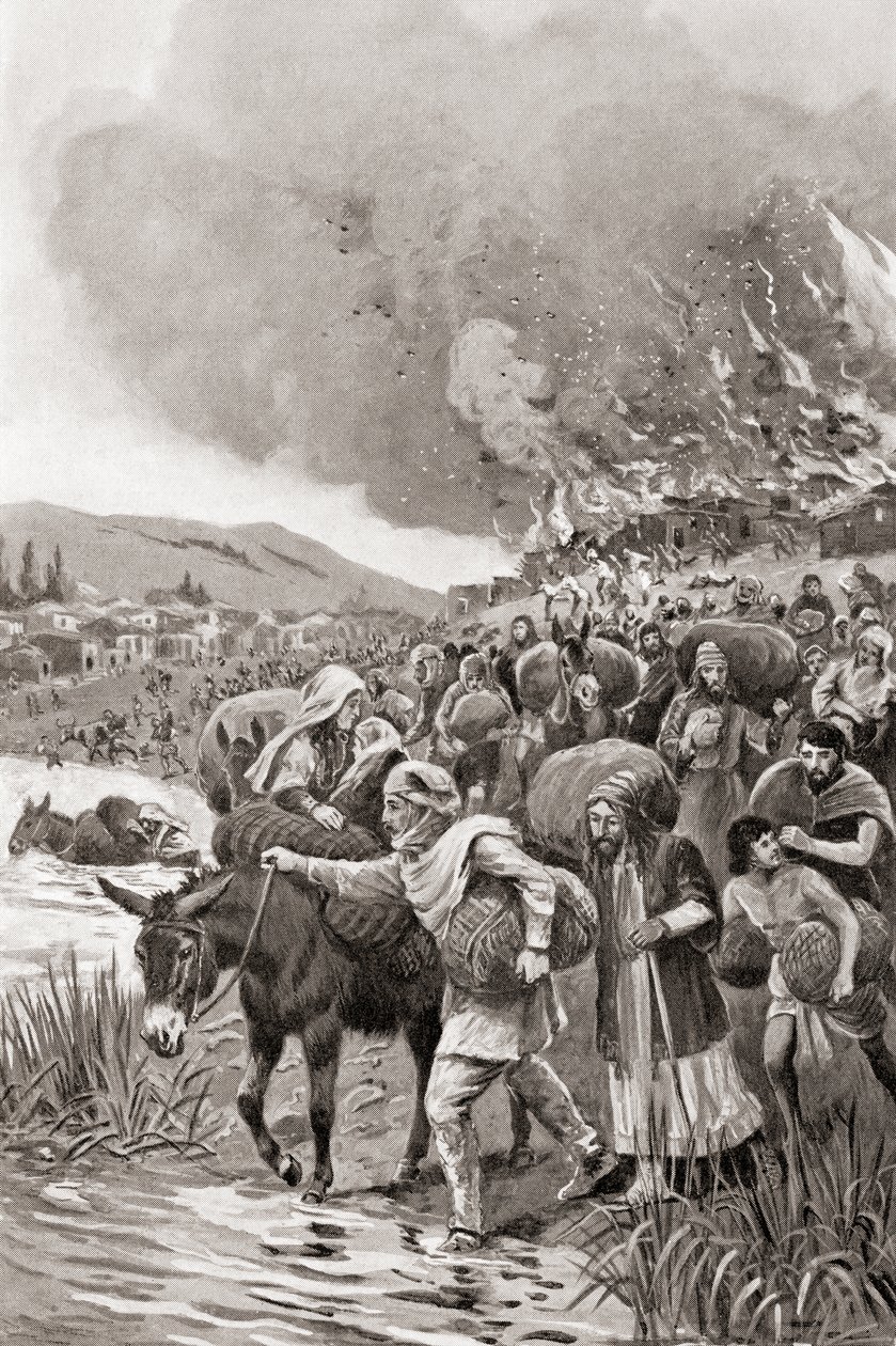 Szardisz felgyújtása az időszámításunk előtti 498-as Ion-felkelés idején, Hutchinson A nemzetek története című művéből, 1915. alkotó: English School