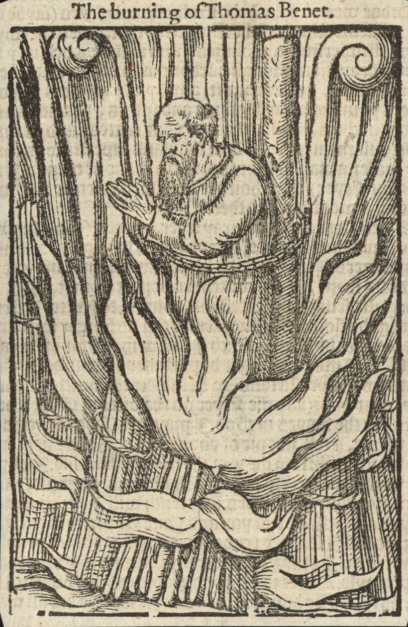 Thomas Benet megégetése (metszet) alkotó: English School