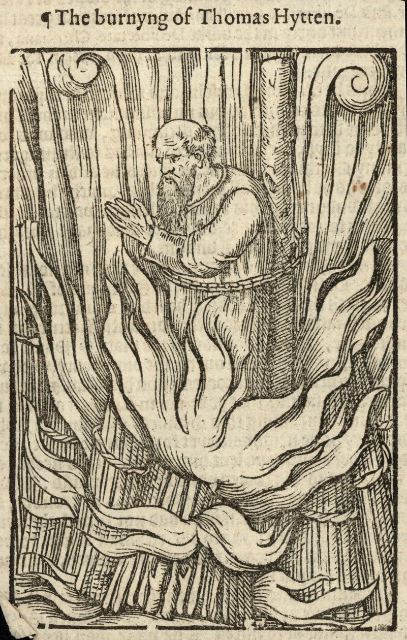Thomas Hytten elégetése (metszet) alkotó: English School
