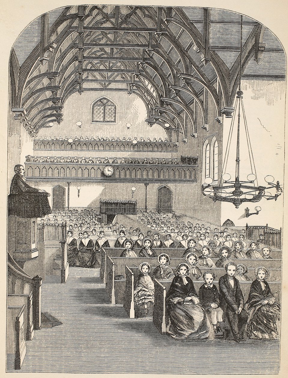 A brixtoni kápolna, illusztráció a londoni bűnügyi börtönökből és Henry Mayhew és John Binny jelenetei a börtönéletből, kocsma. 1862 alkotó: English School