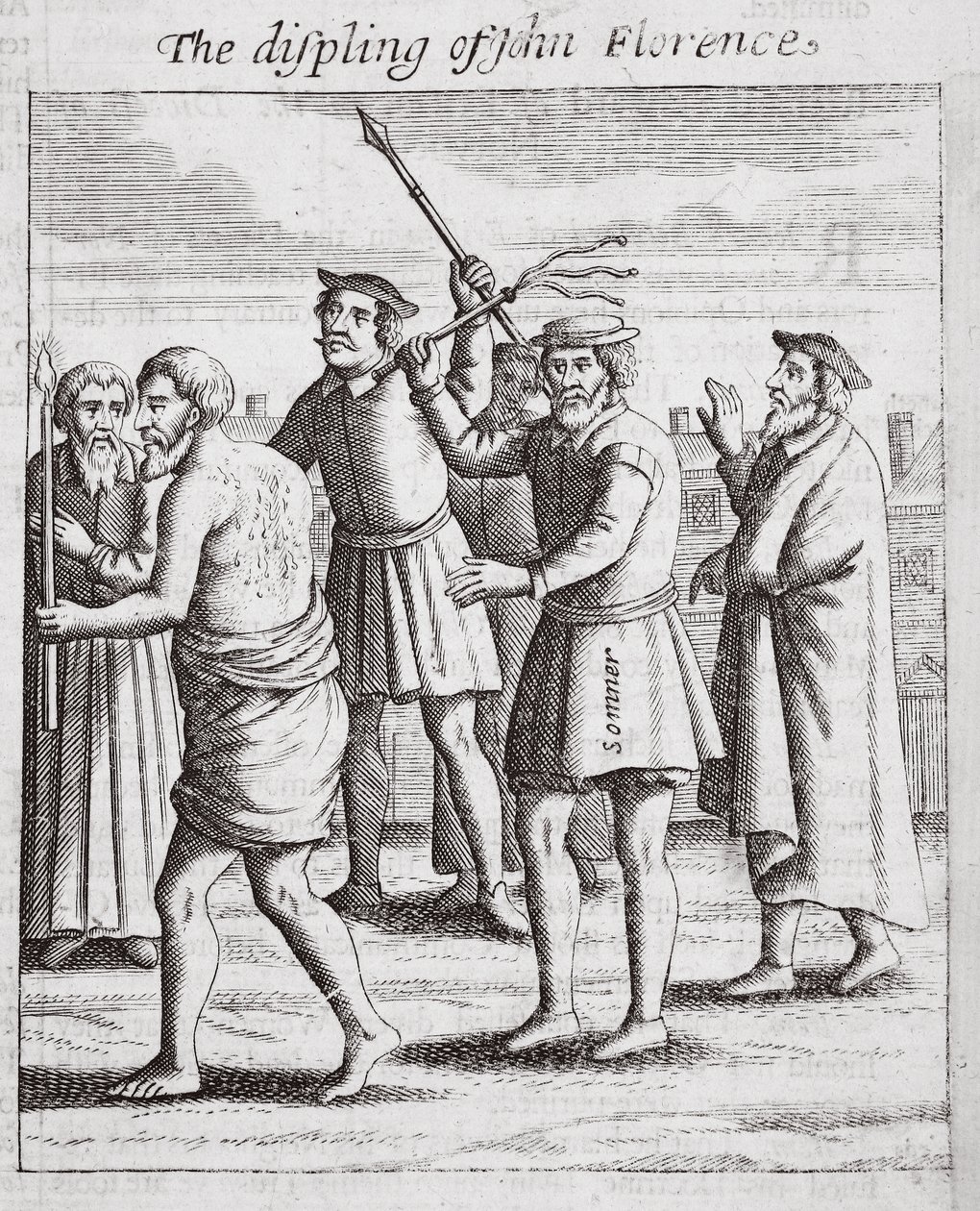 John Florence kitelepítése, illusztrációja John Foxe Cselekedetei és emlékművéből, kilencedik kiadás, pub. 1684 alkotó: English School