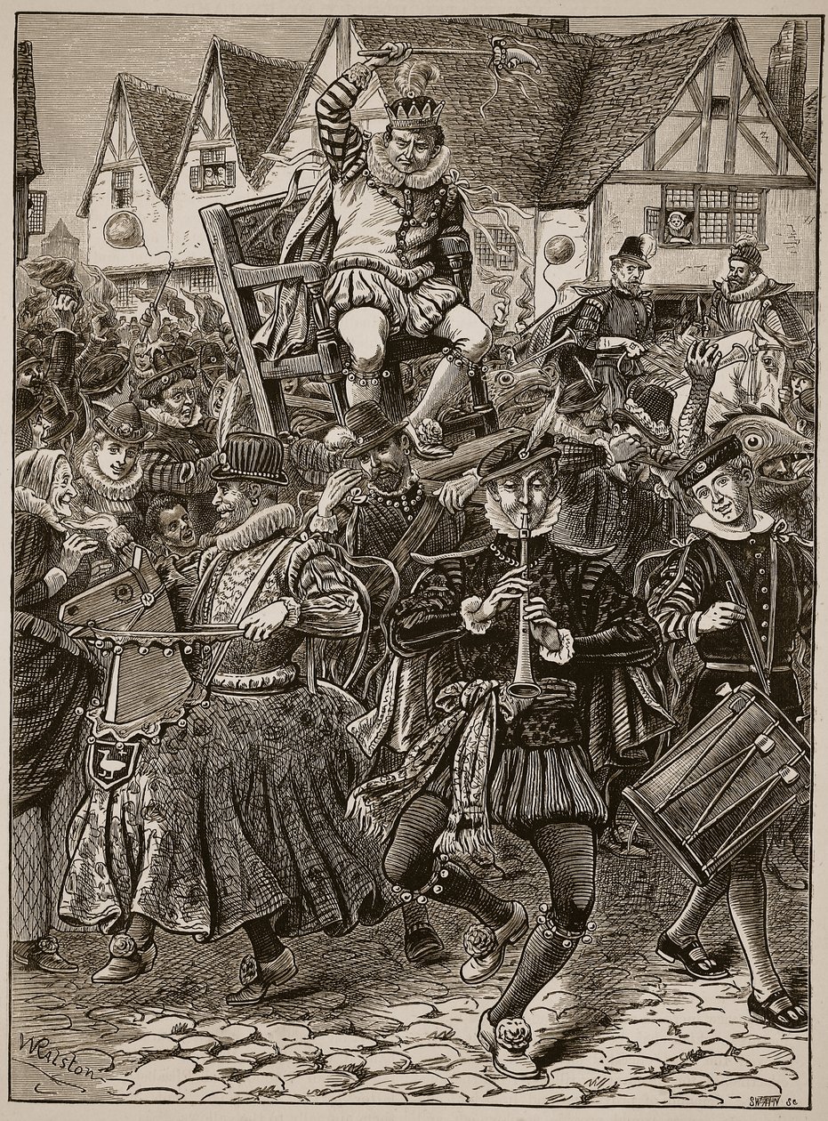 My Lord of Misrule vidámsága, illusztráció a Cassells Illustrated History of Englandből (szépia fotó) alkotó: English School