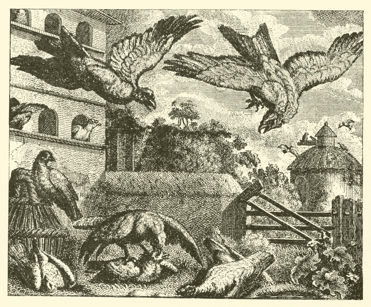 A sárkány és a galambok (metszet) alkotó: English School