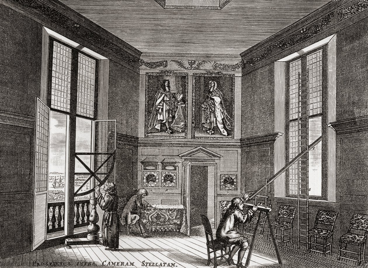 A régi megfigyelő szoba, Greenwich, J. R. Green Az angol nép rövid története című művéből, 1893-ban. alkotó: English School