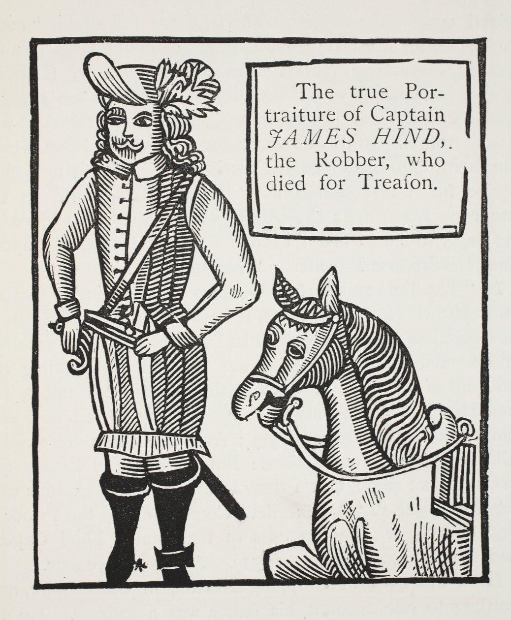 James Hind kapitány, a rabló igazi portréja, aki az árulásban halt meg, illusztráció a Chap-books of the Eightenth Century-ből, John Ashton, pub. 1882 alkotó: English School