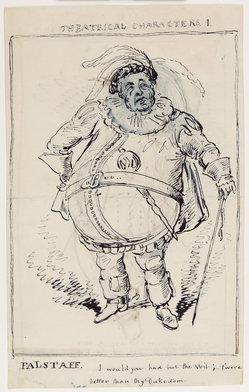 Színházi karakterek 1: Falstaff, 1825 körül (toll és tinta papíron) alkotó: English School