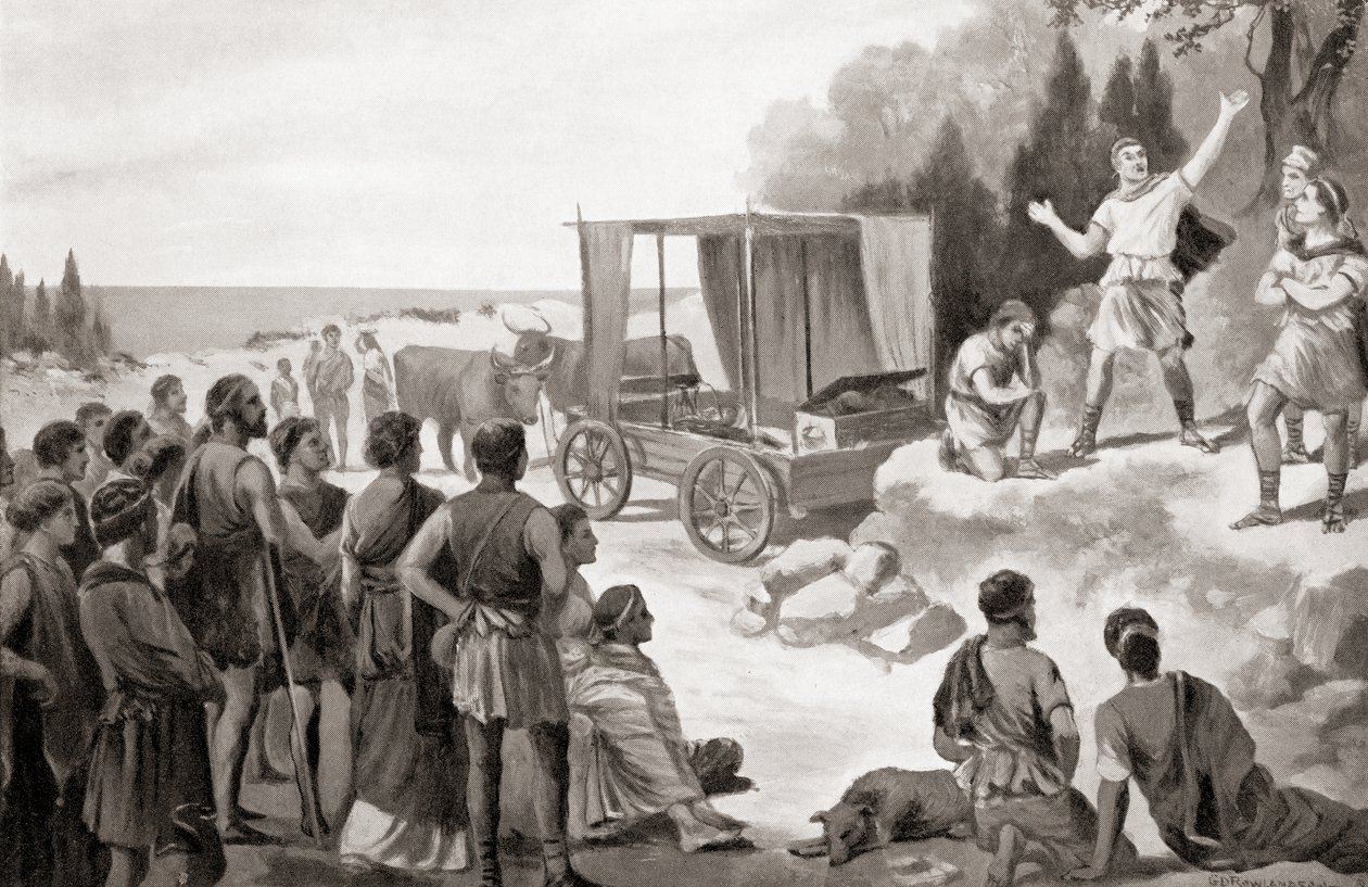 Thespis kocsija, Hutchinson A nemzetek története című művéből, 1915. alkotó: English School