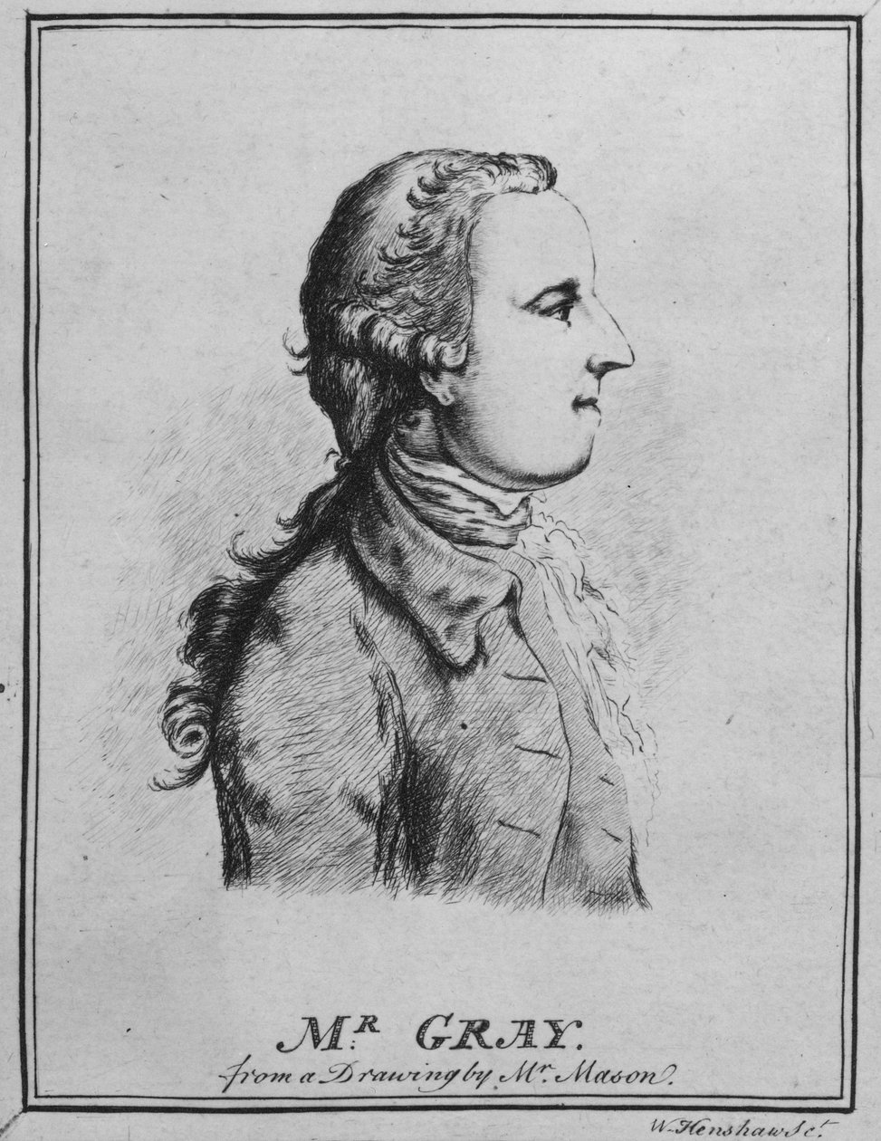 Thomas Gray, William Henshaw rajzolta (toll és tinta papírra) (bw fotó) alkotó: English School