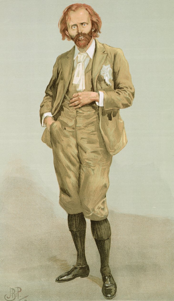 Thomas Hall Caine (1853-1931) illusztrációja a Men of the Day-ből, megjelent a Punch Magazine-ban, 1896. július alkotó: English School