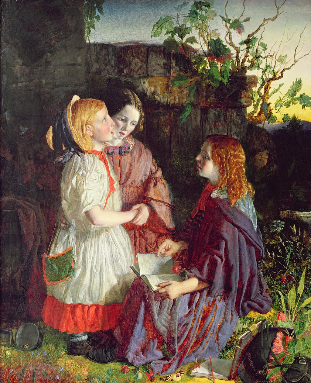 Három fiatal lány egy tájban, 1860 körül alkotó: English School