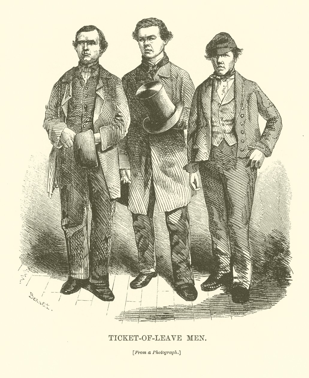 Távozási jegy Férfiak (metszet) alkotó: English School