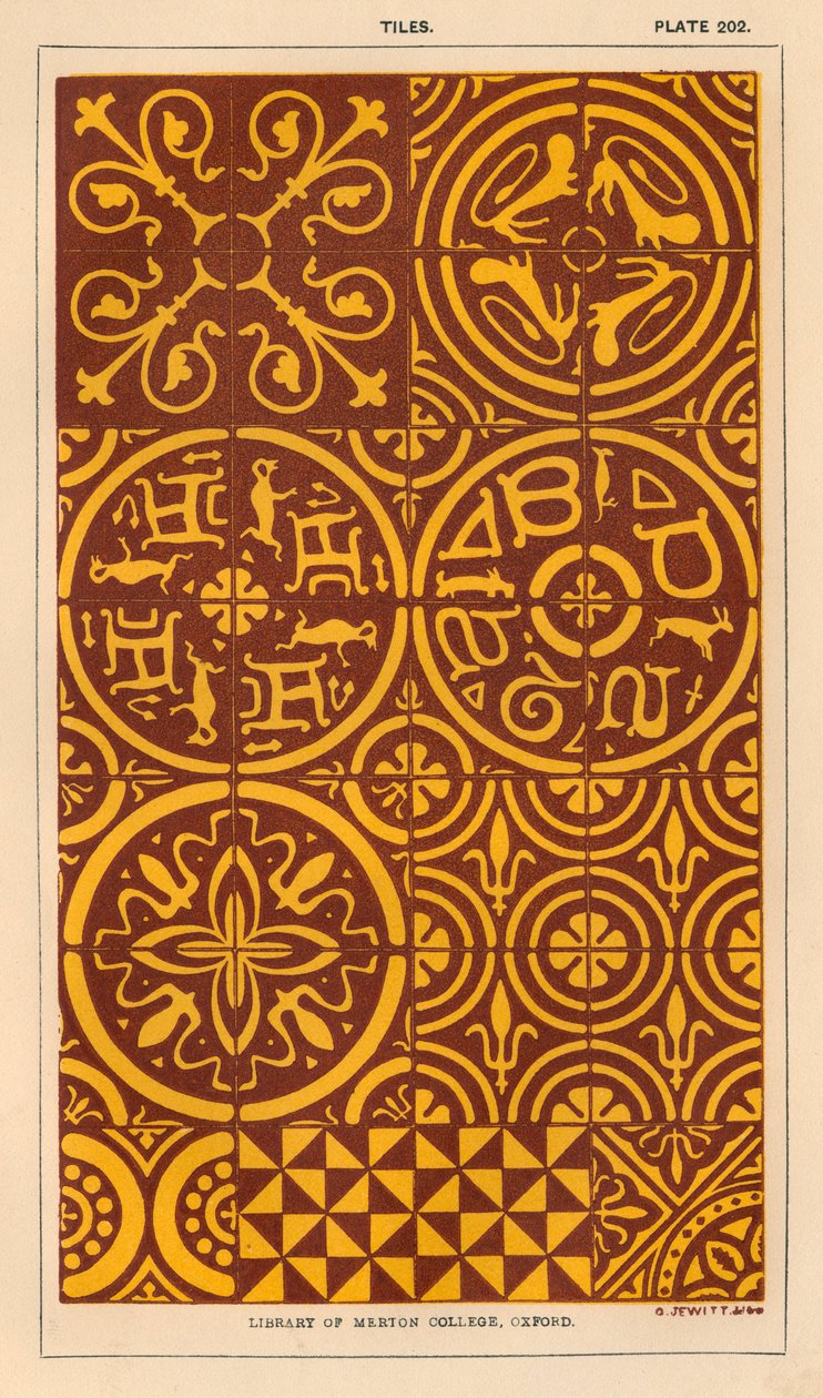 Csempe (színes litográfia) alkotó: English School