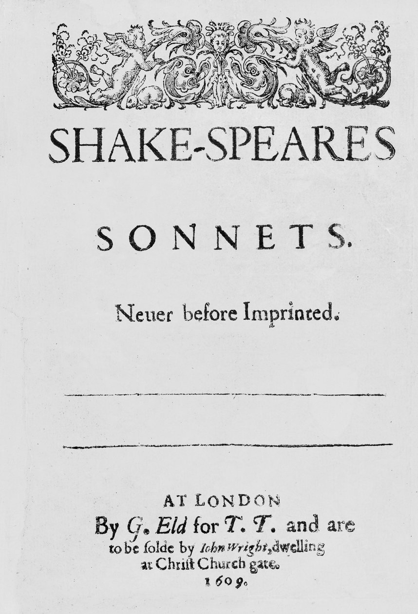Shakespeare szonettek címlapja alkotó: English School