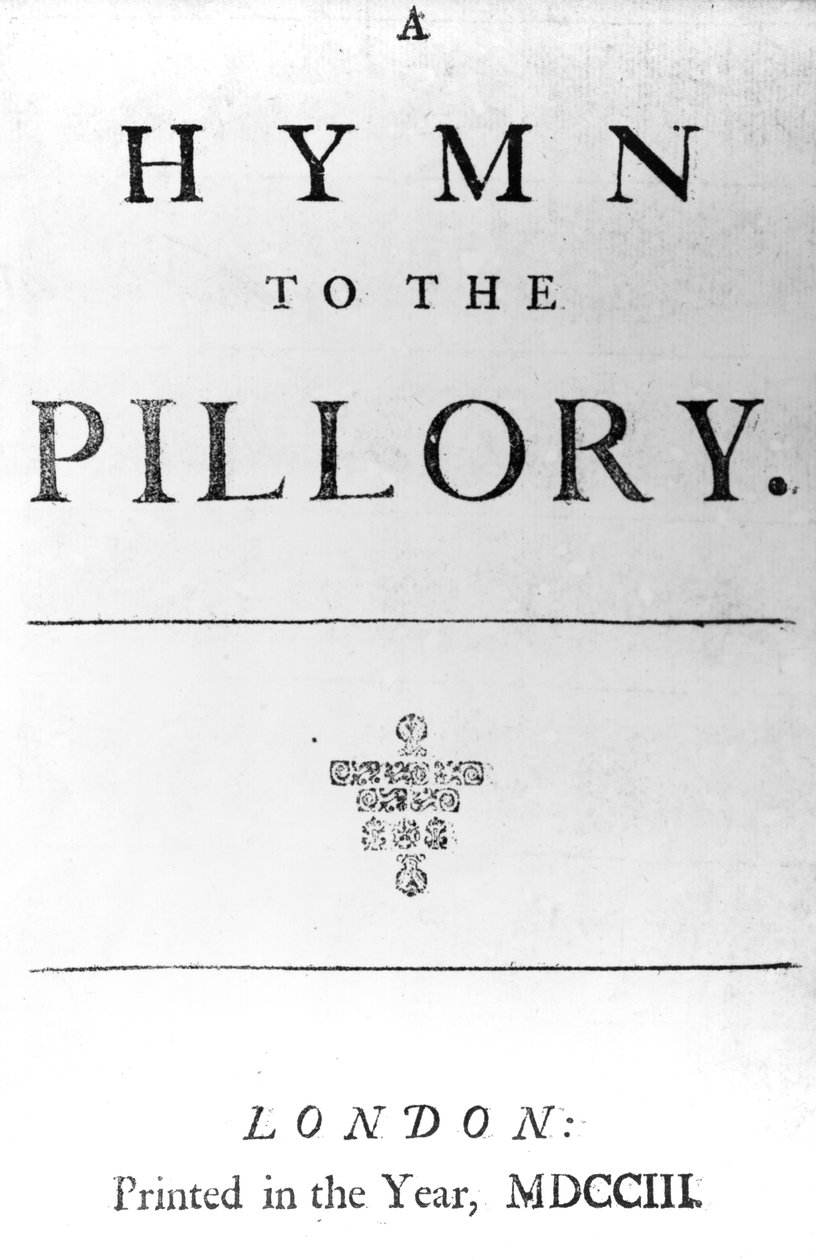 Címlap: Daniel Defoe Himnusz a pilótákhoz, 1703 (nyomtatott papír) alkotó: English School
