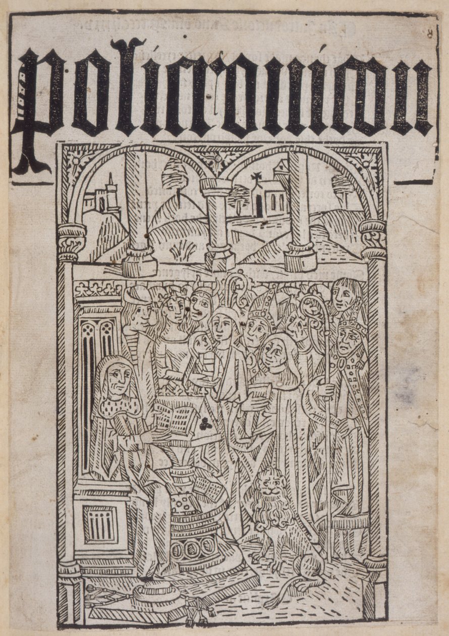 Címlap Ranulf Higden († 1364) Polychroniconból, Wynkyn de Worde, 1495 alkotó: English School