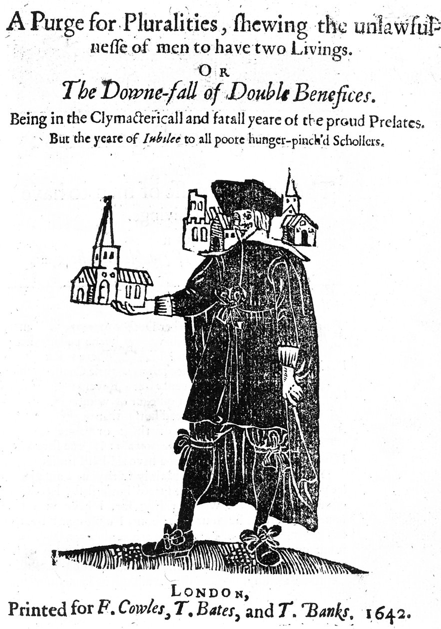Az A Purge for Pluralities címoldala F. Cowles, T. Bates és T. Banks számára, 1642 alkotó: English School