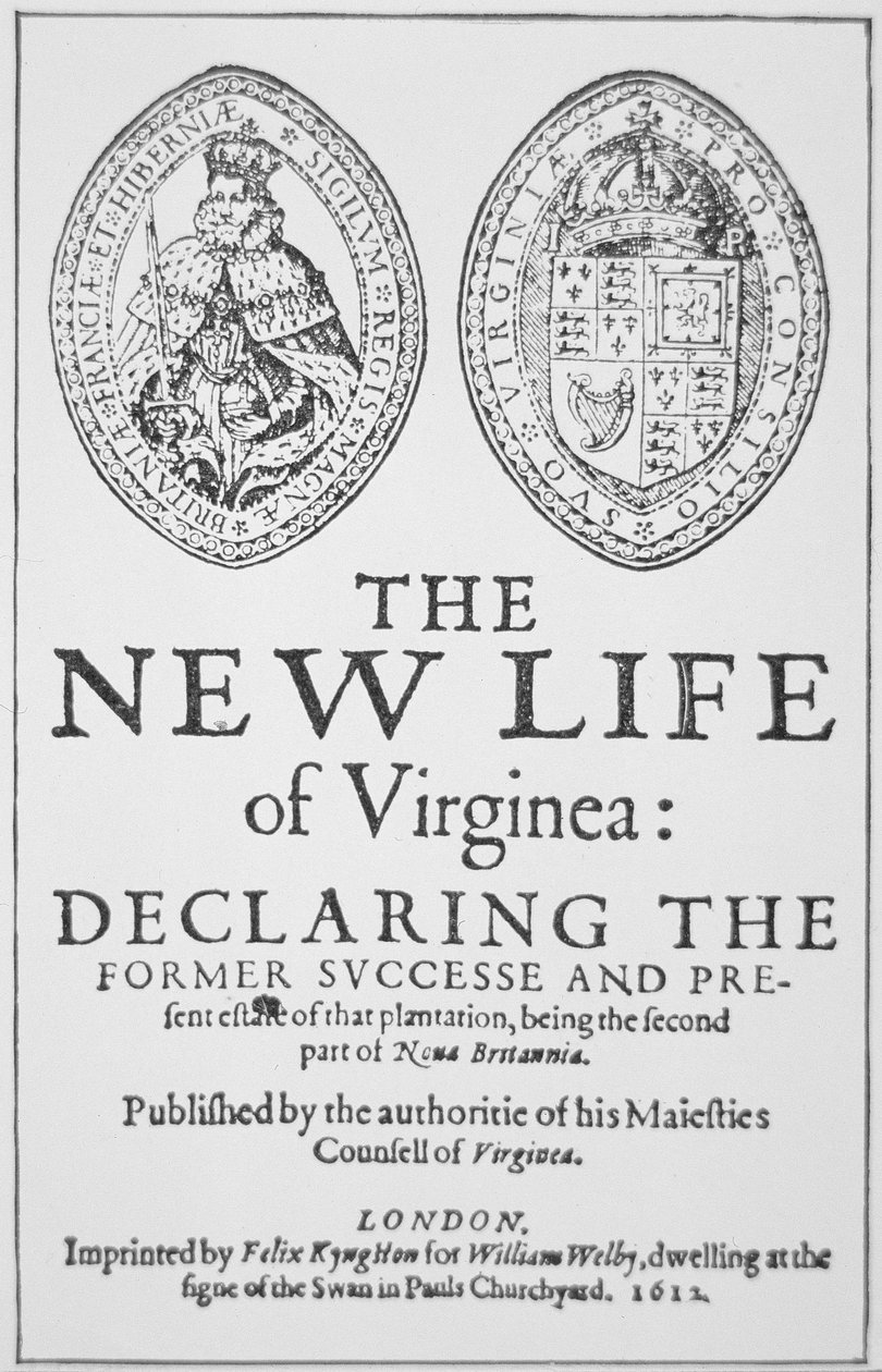 Címlap a londoni "The New Life of Virginea"-ból alkotó: English School