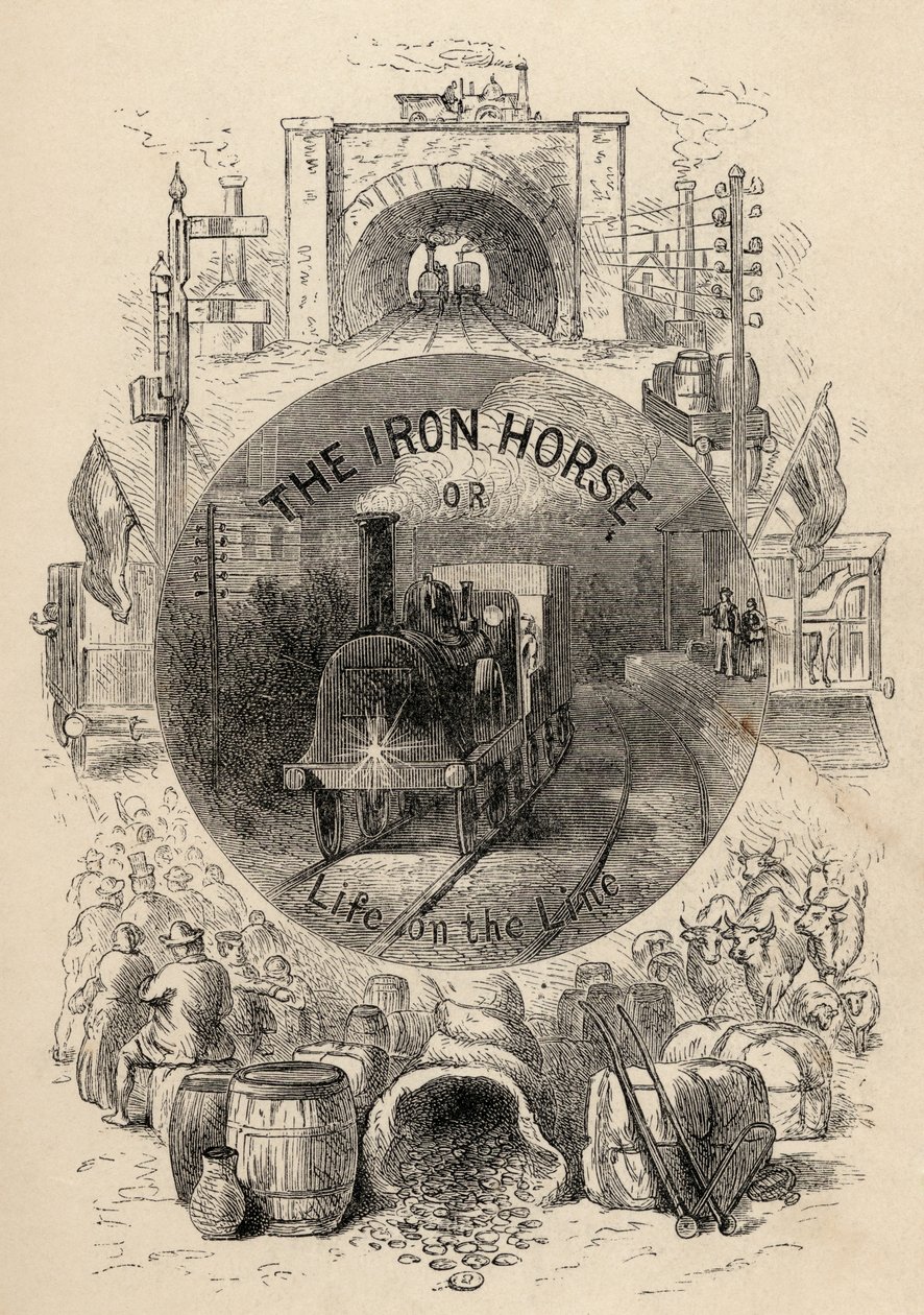 A vasló vagy az Élet a vonalon címlapja, R.M. Ballantyne, 1884 alkotó: English School