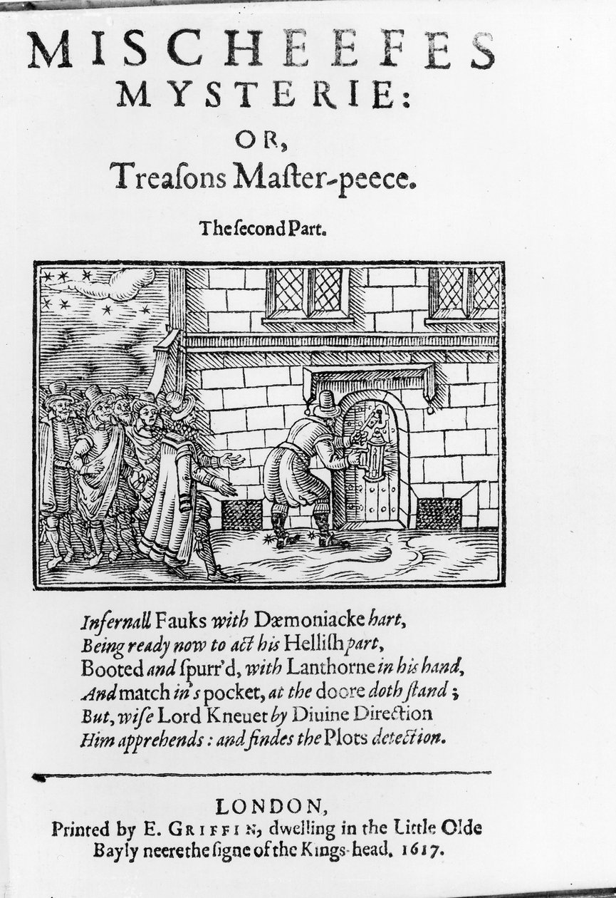 Címlap a Mischeefes Mysterie vagy Treasons Master-peece - The Second Part by John Vicars 1617 című filmhez alkotó: English School