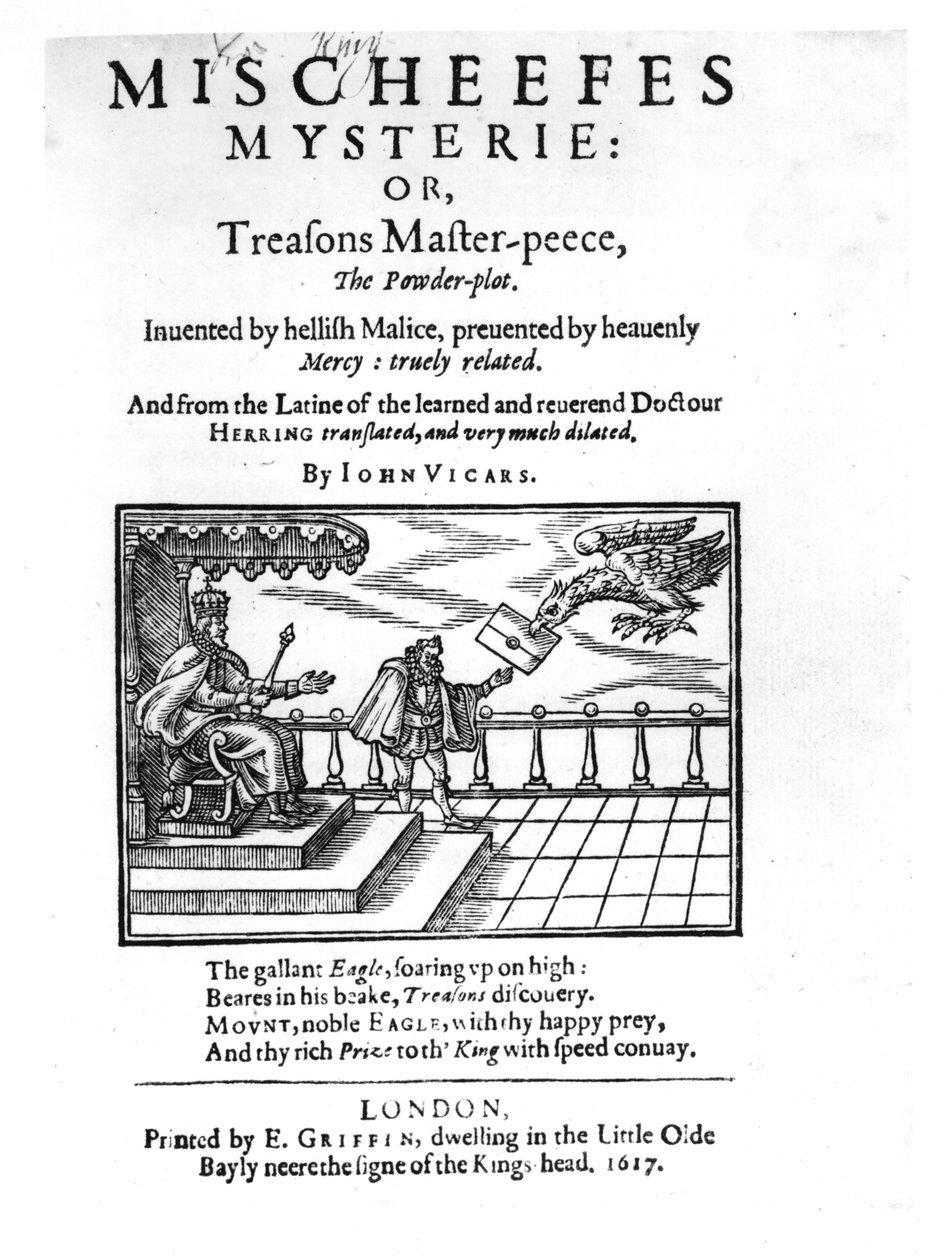 Címlap a Mischeefes Mysterie vagy a Treasons Master-peece-hez, a porcselekményhez, John Vickerstől, 1617 alkotó: English School