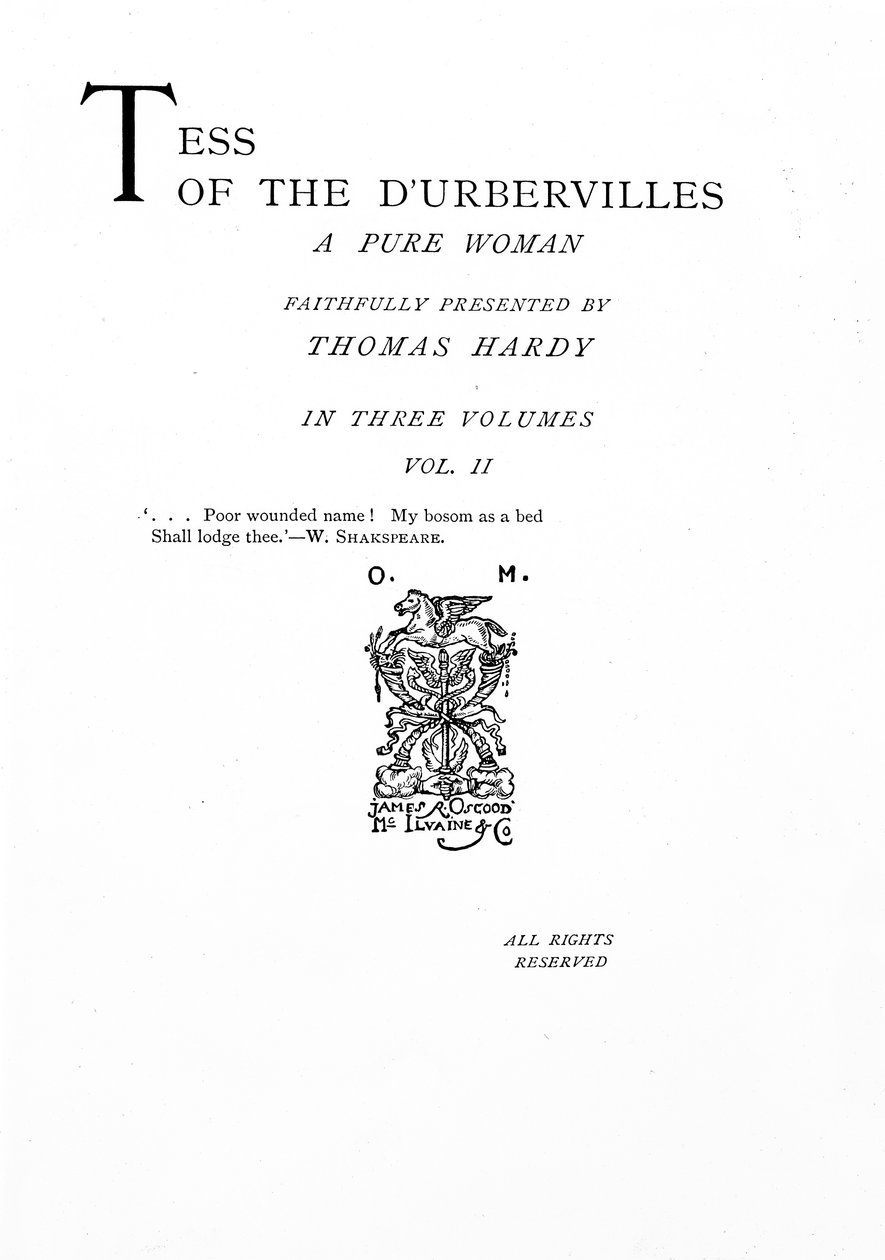 Thomas Hardy „Tess of the D