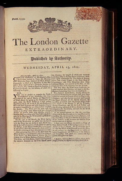A "The London Gazette" címlapja alkotó: English School