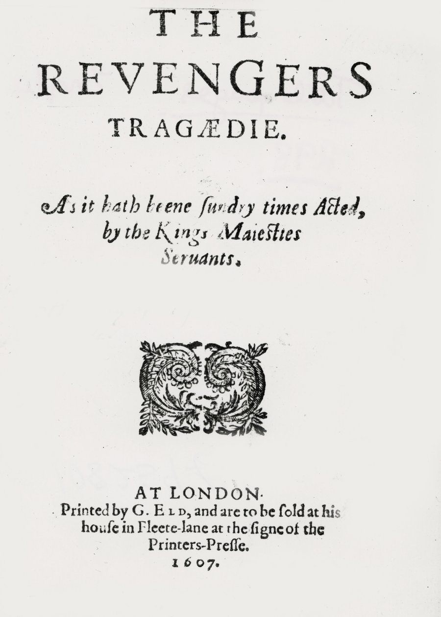 Thomas Middleton „A bosszúálló tragédiájának” címlapja alkotó: English School