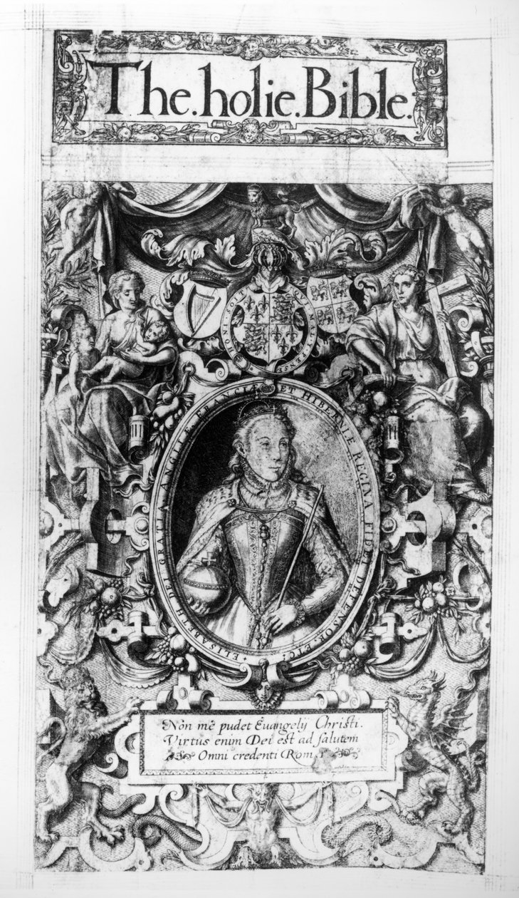 A püspökök Biblia címlapja, kocsma. 1568-ban alkotó: English School
