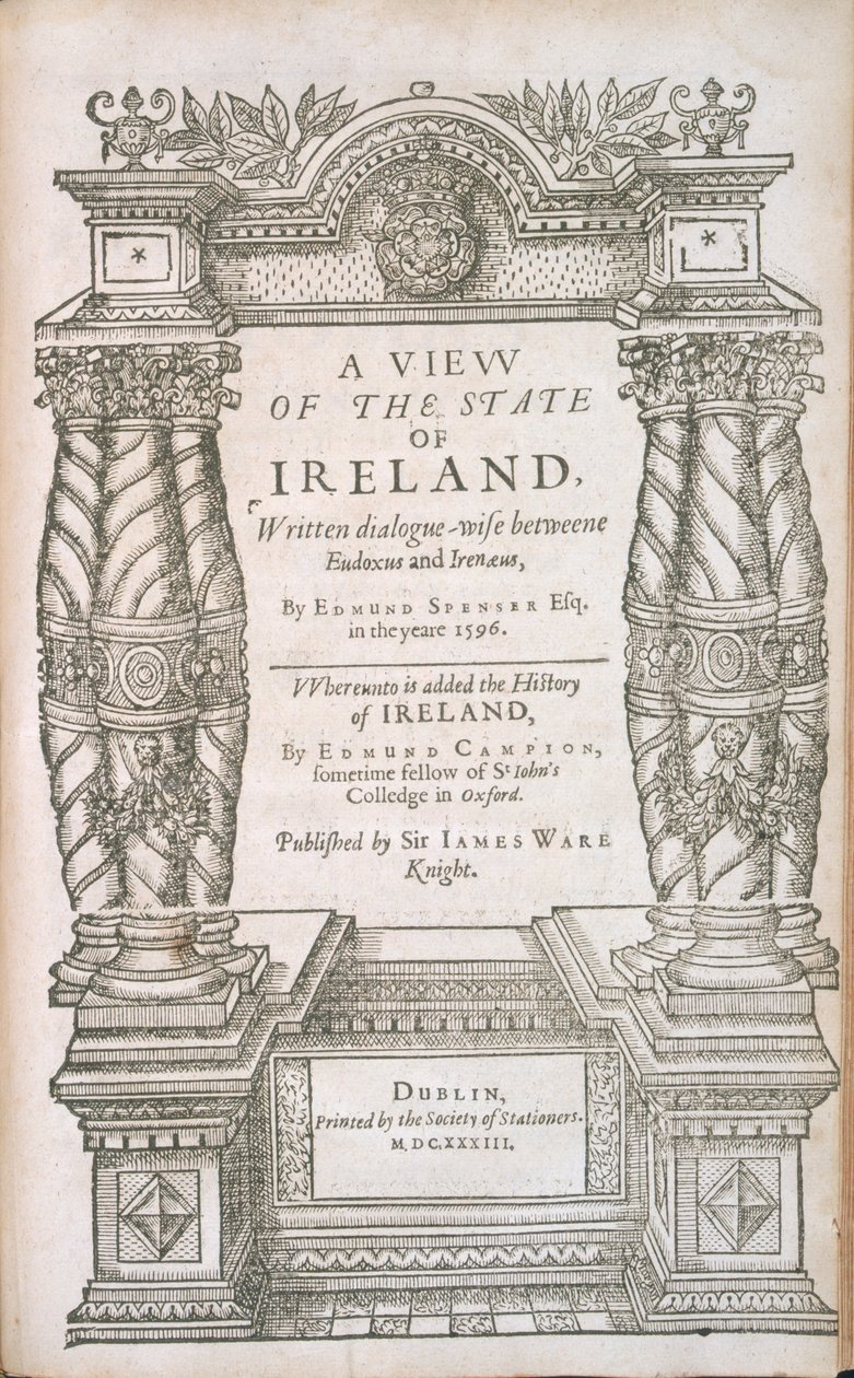 Címlap Írország állam képe és Írország történelme című könyvhöz, 1633 alkotó: English School