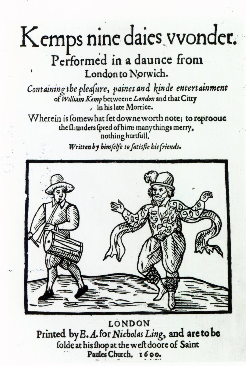 Az 1600-ban megjelent William Kemps Nine Days Wonder címlapja alkotó: English School