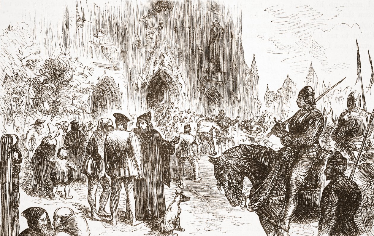 Jerome-per: az ítéletre várva, illusztráció: James Aitken Wylie (1808-1890) A protestantizmus története című könyvéből, pub. 1878 alkotó: English School