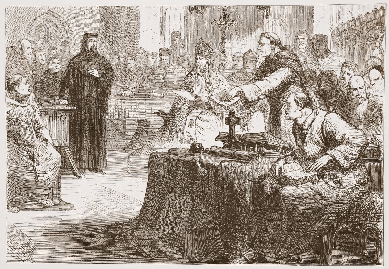Wicliffe-per, illusztráció: James Aitken Wylie (1808-1890) A protestantizmus története című könyvéből, pub. 1878 alkotó: English School