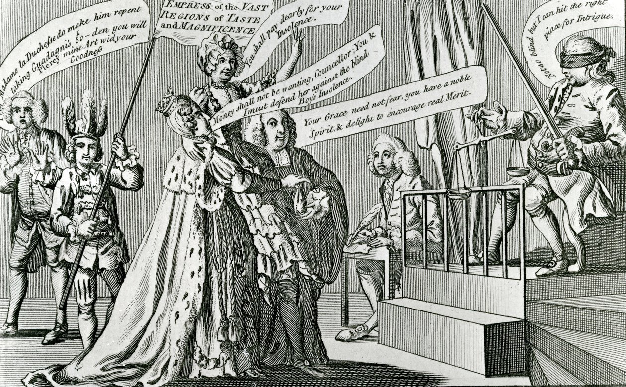 A hatalmas ízvidékek uralkodó császárnőjének tárgyalása, 1771 alkotó: English School