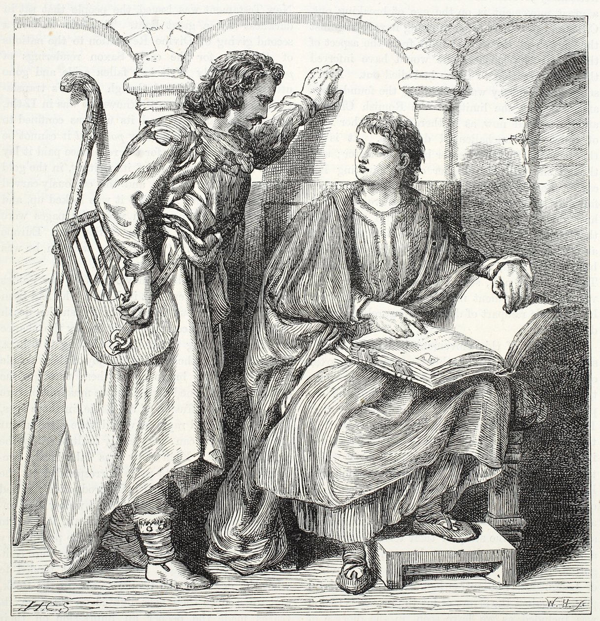 Trubadúr és Barbe, illusztráció: James Aitken Wylie (1808-1890) A protestantizmus története című könyvéből, pub. 1878 alkotó: English School