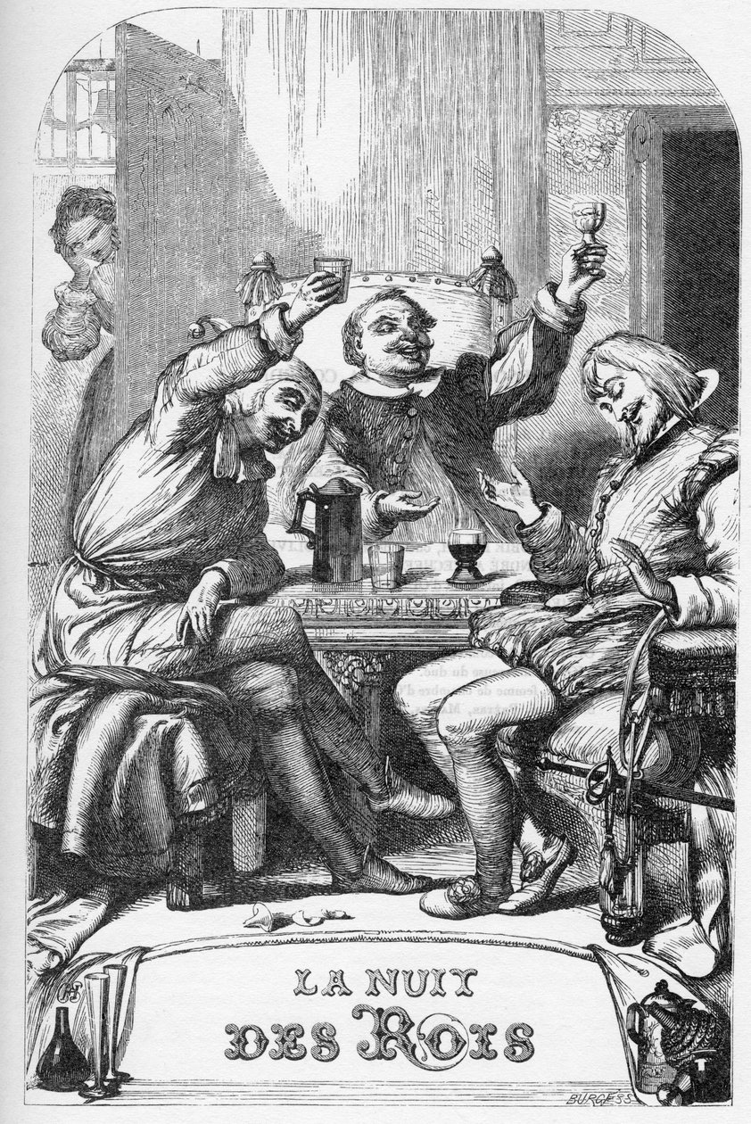 Tizenkettedik éjszaka, vagy mit akarsz – Illusztráció a „” William Shakespeare műveiben befejezve”” 1866-ban – A kiadás illusztrációi és általános formája Cassell illusztrált Shakespeare-jéből származik, amely Londonban jelent meg alkotó: English School