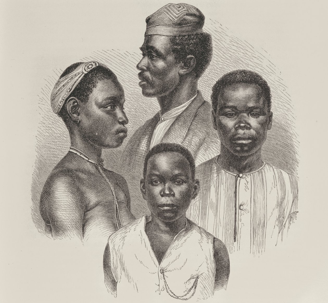 Típusok a Loango-partról, az emberiség történetéből, III. kötet, Prof. Friedrich Ratzel, 1898 alkotó: English School