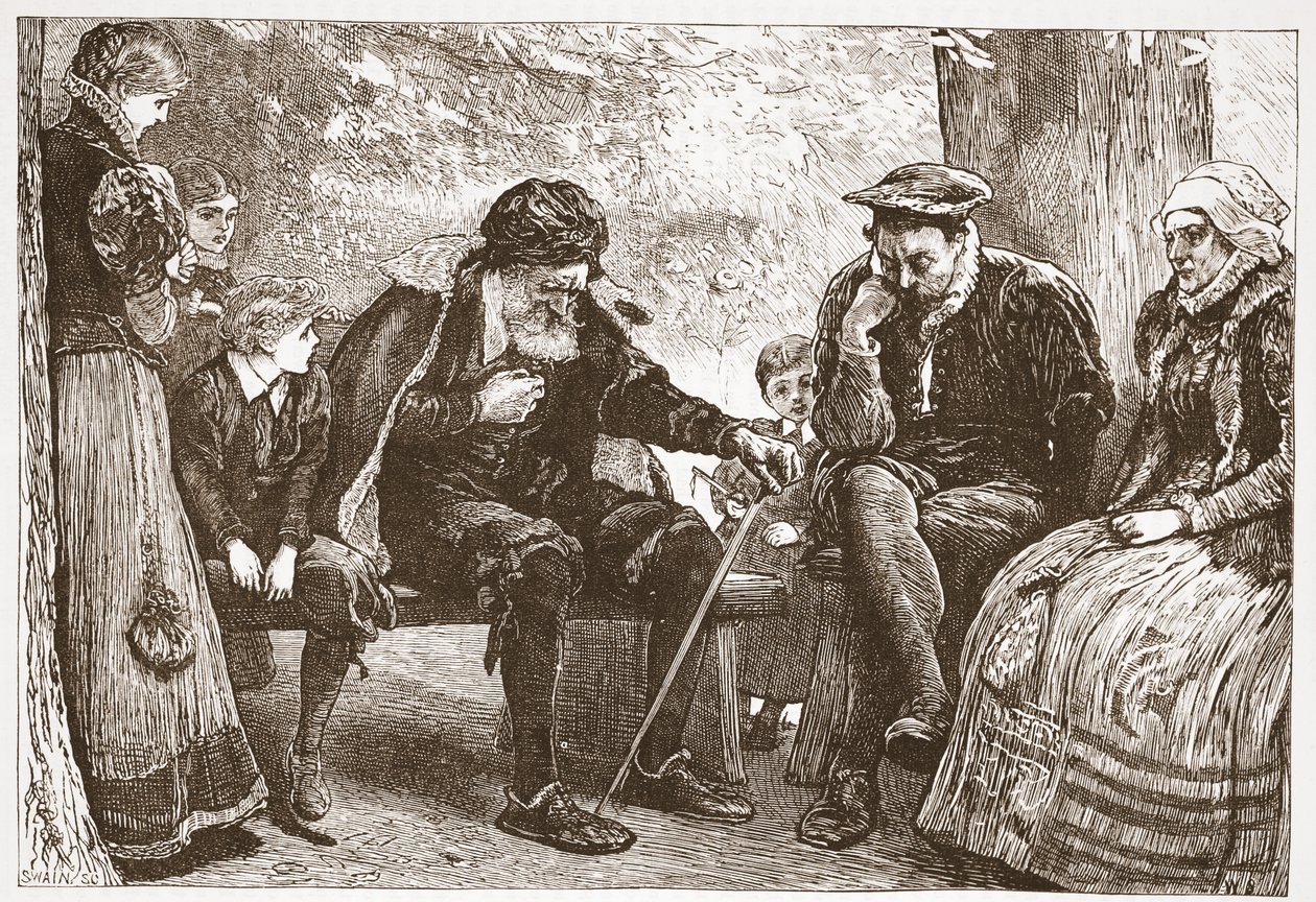 A hársfák alatt, illusztráció James Aitken Wylie (1808-1890) A protestantizmus története című könyvéből, pub. 1878 alkotó: English School