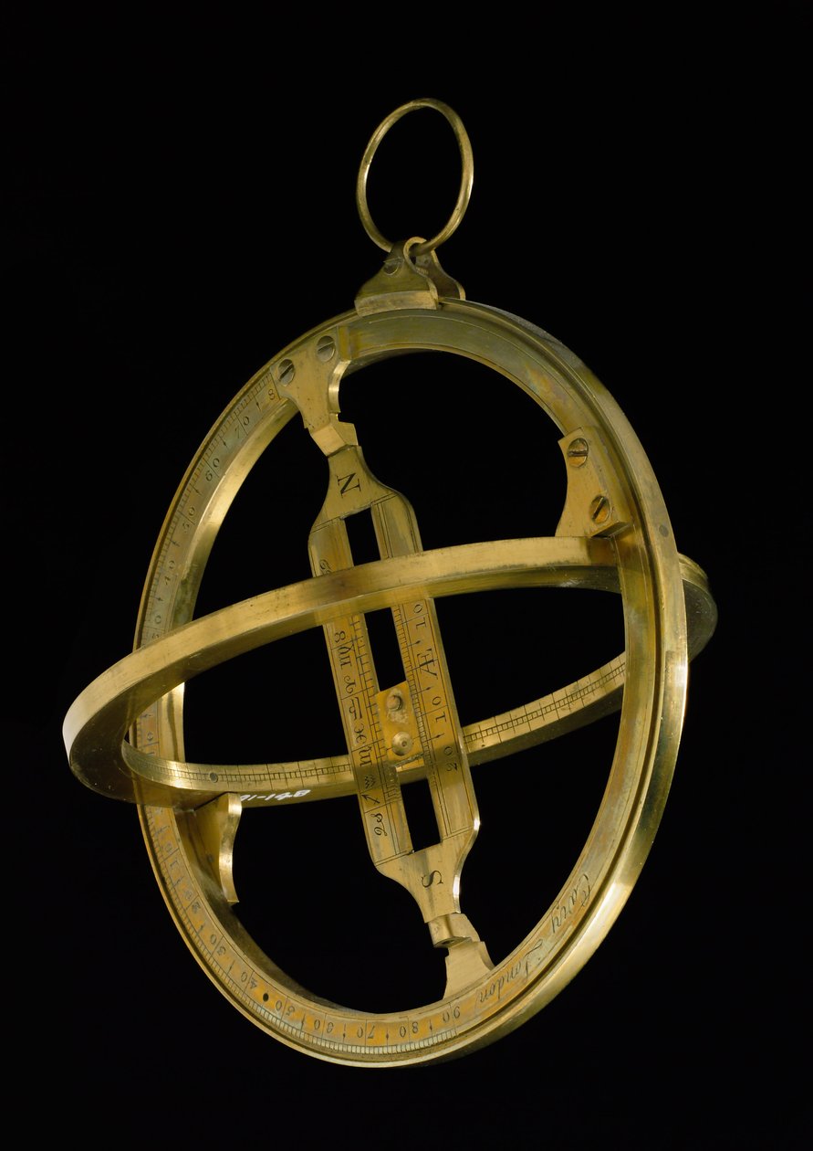 Univerzális napéjegyenlőségi gyűrűs napóra, 1800 körül (réz) alkotó: English School