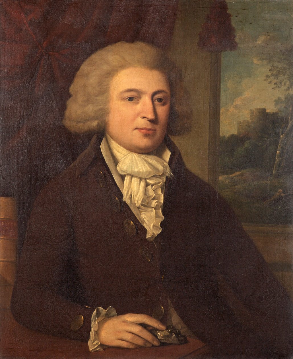 Ismeretlen úriember ásványi mintával, 1790 körül alkotó: English School