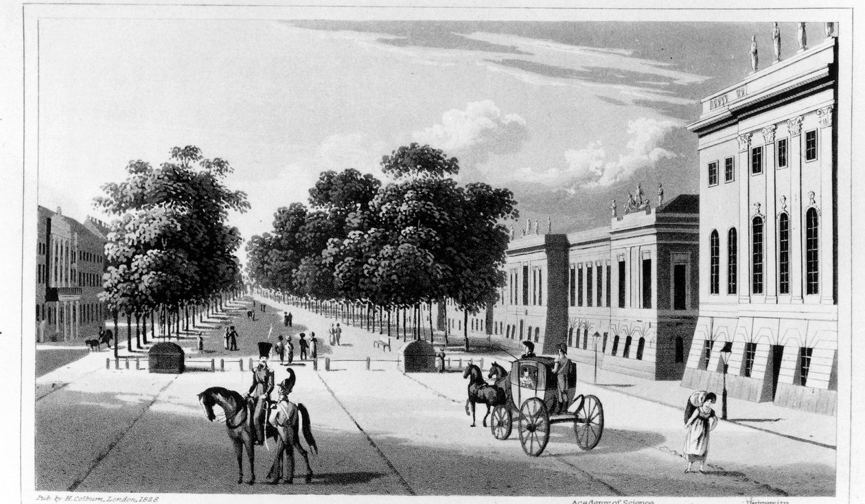 Unter den Linden, St. Petersburg: A Journal of Travels to and from that Capital by A.B. Granville, 1828-ban jelent meg alkotó: English School