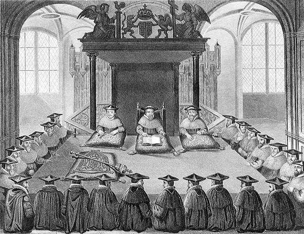 A Canterbury Tartomány felsőházi konvoja, a "Világvallás" című könyvből, kiadta az A. Fullarton & Co. (metszet) alkotó: English School