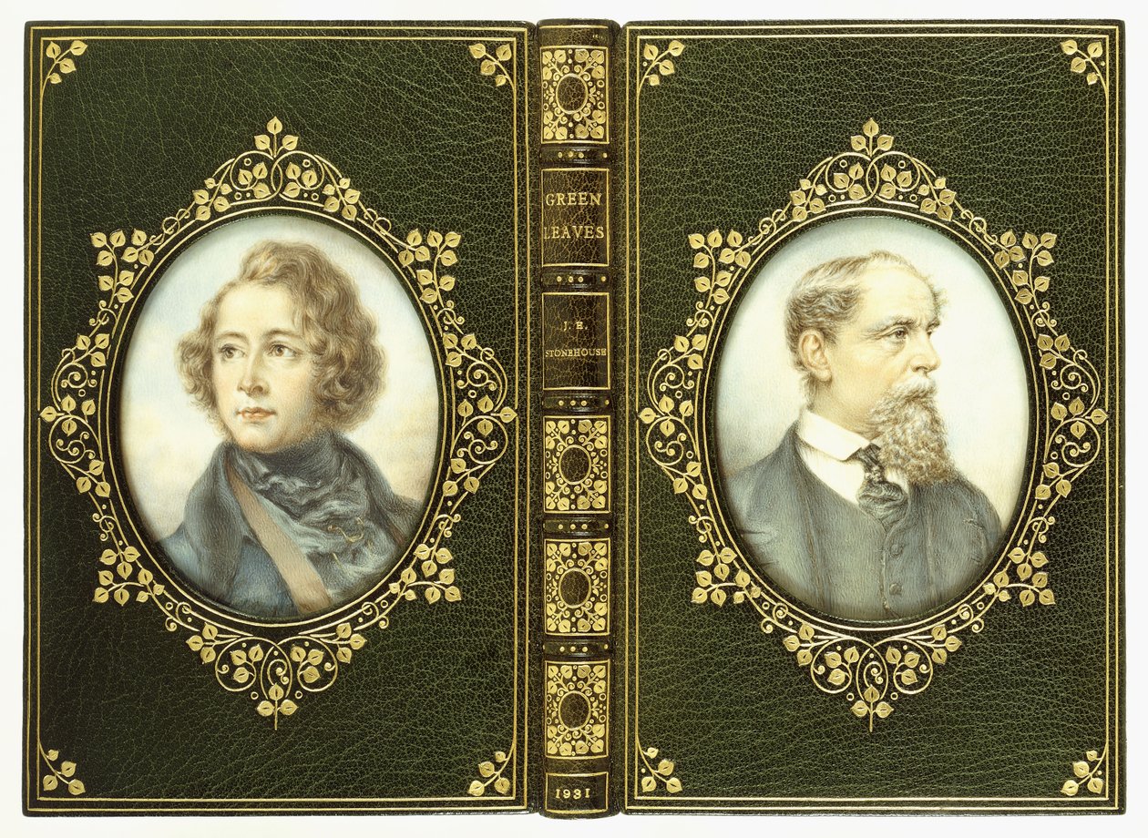 Felső és alsó borítón, két ovális Charles Dickens portréval alkotó: English School