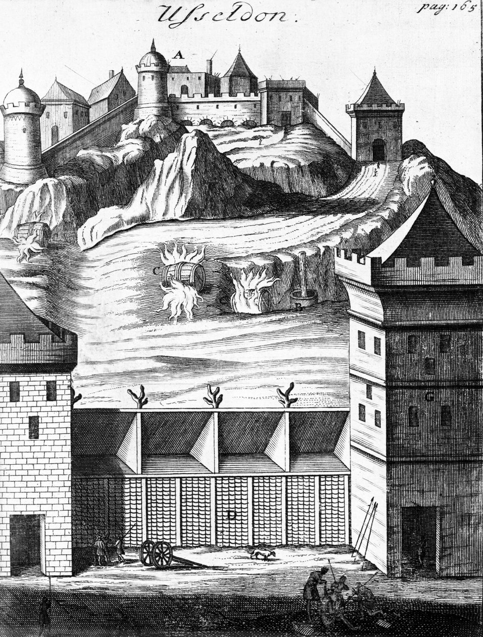 Usseldon, „Julius Caesar galliai háborúiról és a Pompeiussal folytatott polgárháborúról szóló kommentárjainak” illusztrációja, Martin Bladen angolra fordította, 1706-ban jelent meg. alkotó: English School