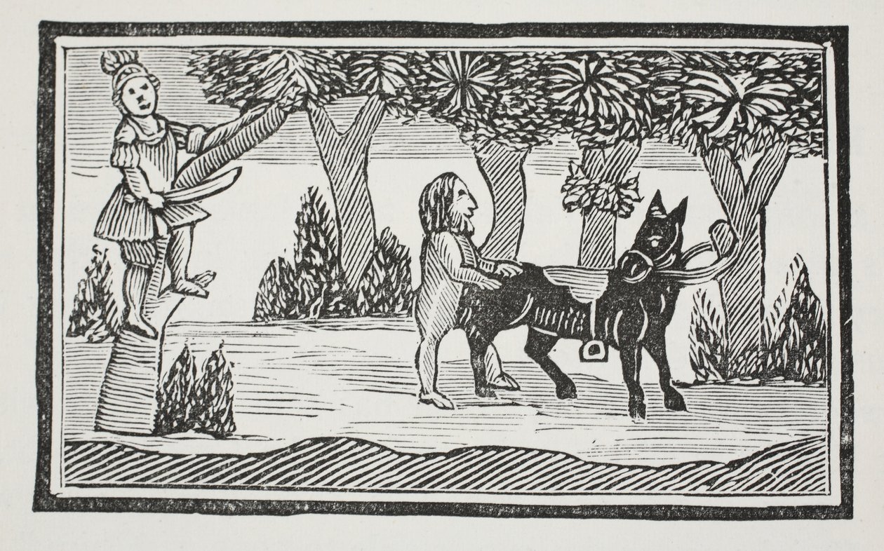 Valentine és Orson, illusztráció a Chap-books of the Eighteenth Century-ből, John Ashton, pub. 1882 alkotó: English School