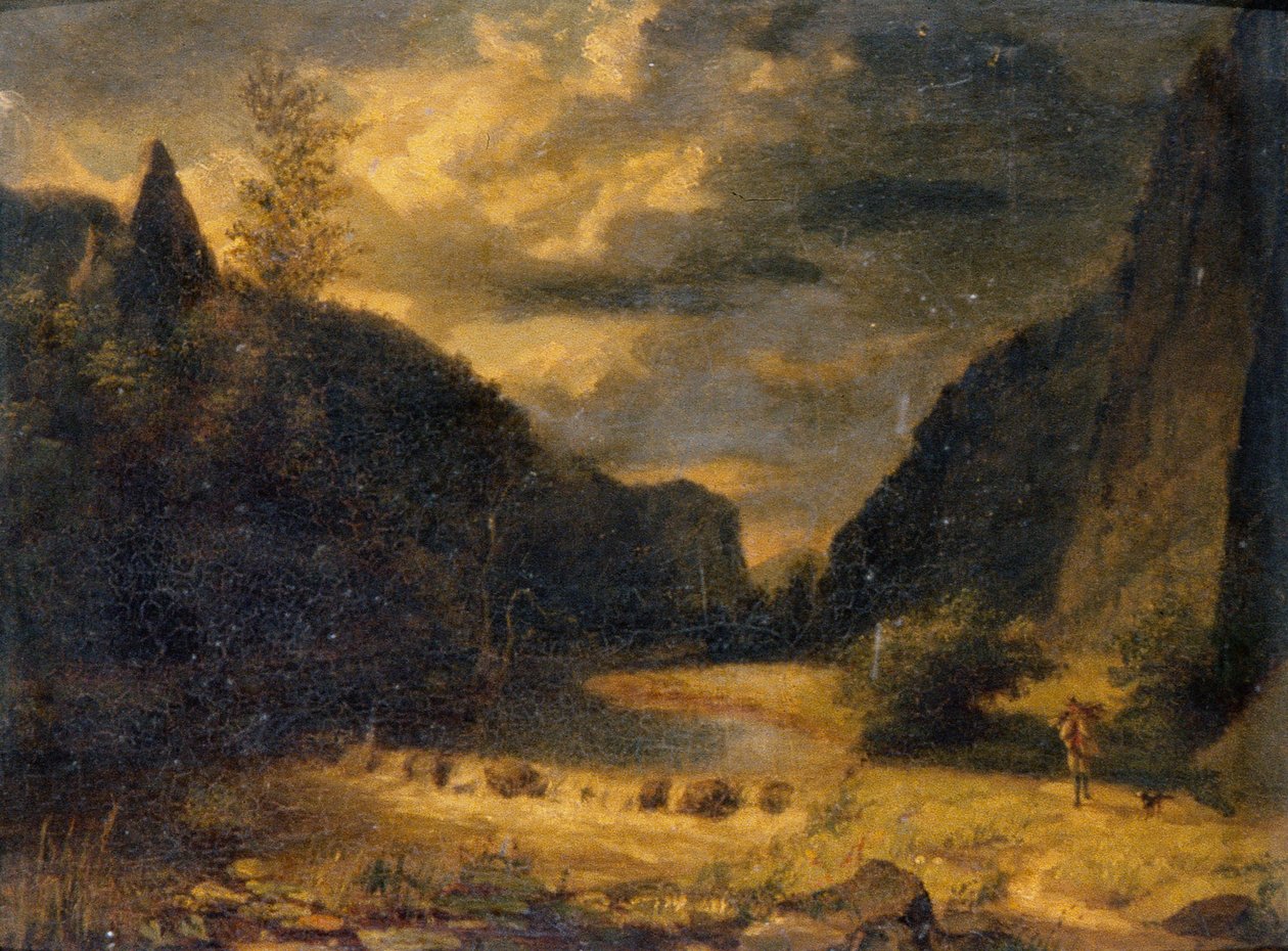 Völgyi táj, 1850 körül (olaj, tábla) alkotó: English School