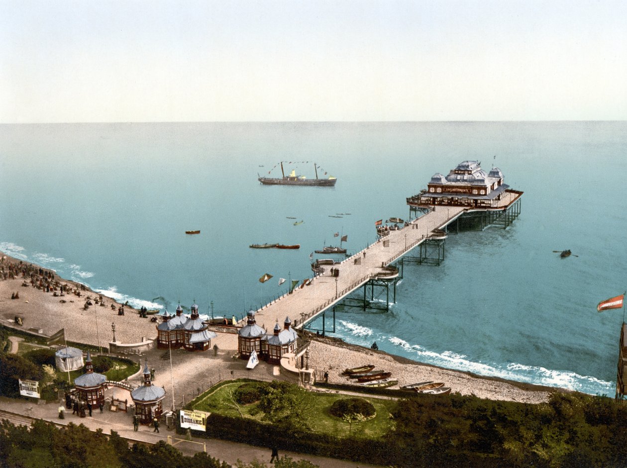 Victoria Pier, Folkestone (kézzel színezett fotó) alkotó: English School