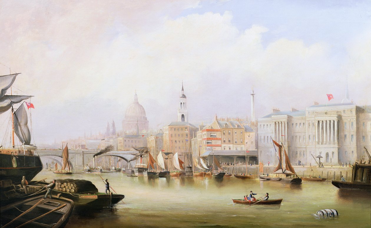 Tekintse meg a Temzét a Blackfriars és a St. Pauls Cathedral mellett alkotó: English School