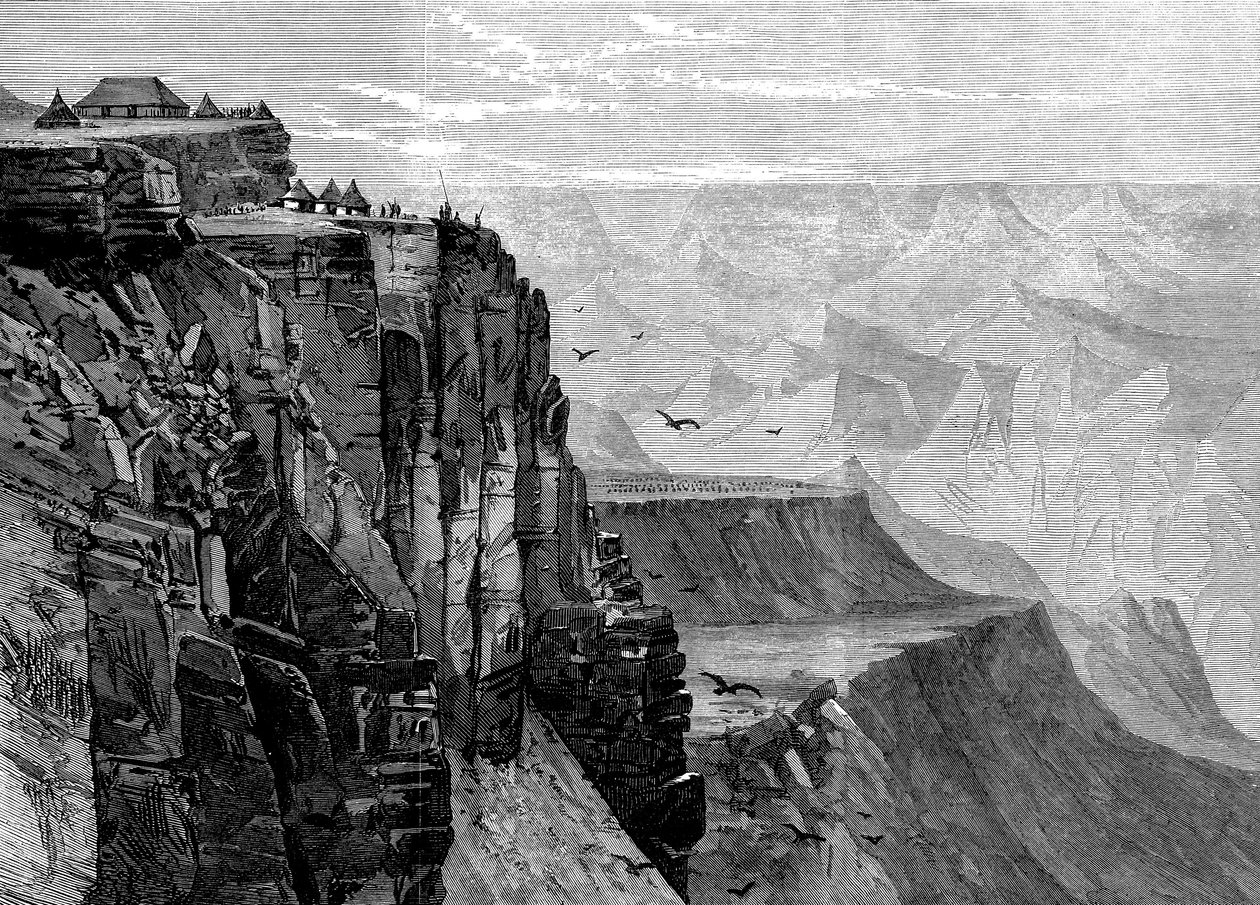 Kilátás a Kings House közelében lévő pontról, a The British Expedition to Abessinia, 1868-ból alkotó: English School