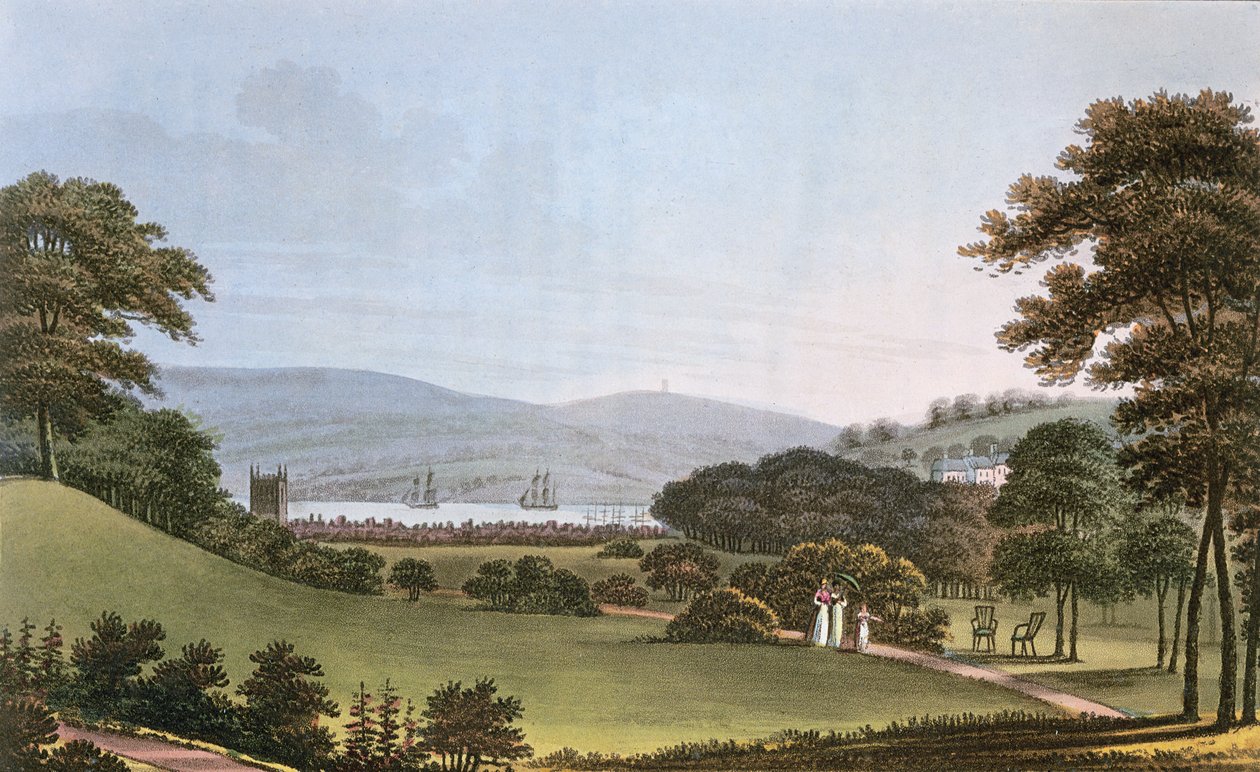 Kilátás az erődből, Bristol közelében, 1802 alkotó: English School